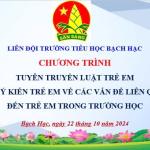 Liên đội Tiểu học Bạch Hạc tổ chức chương trình tuyên truyền Luật Trẻ em
